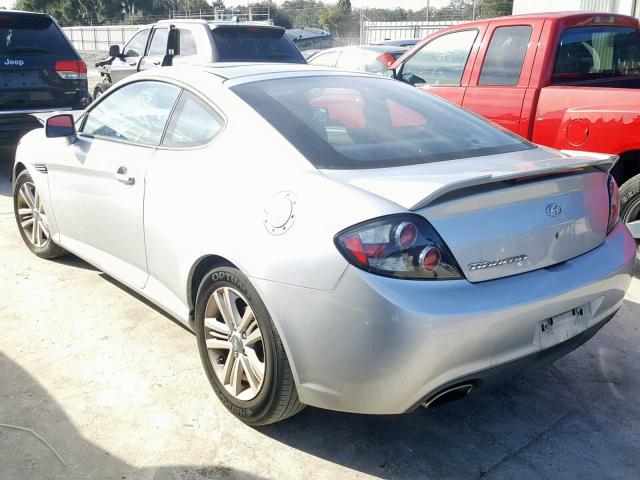 KMHHM66D98U295457 - 2008 HYUNDAI TIBURON GS SILVER photo 3