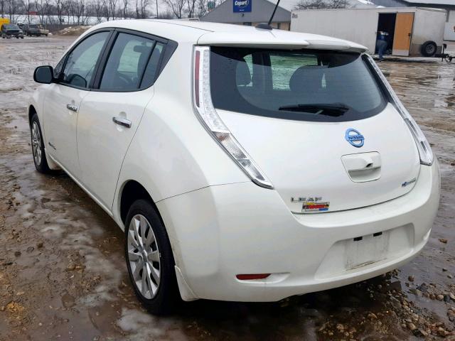 1N4AZ0CP0GC301238 - 2016 NISSAN LEAF S WHITE photo 3