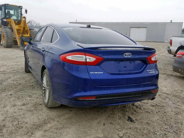 3FA6P0RUXER315302 - 2014 FORD FUSION TIT BLUE photo 3