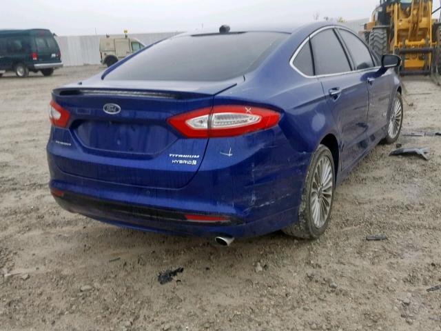 3FA6P0RUXER315302 - 2014 FORD FUSION TIT BLUE photo 4