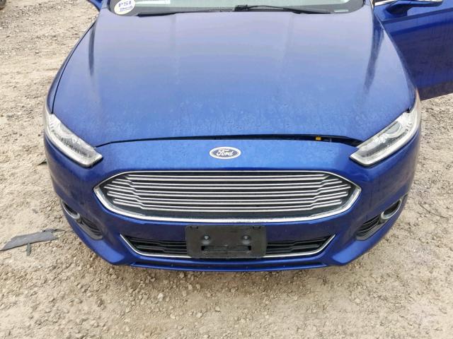 3FA6P0RUXER315302 - 2014 FORD FUSION TIT BLUE photo 7