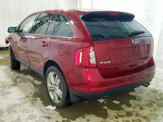 2FMDK4JC5DBE01801 - 2013 FORD EDGE SEL RED photo 3