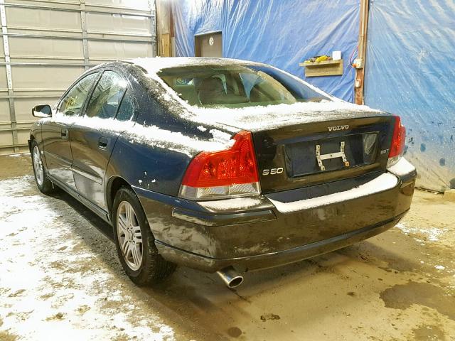 YV1RS592552463468 - 2005 VOLVO S60 2.5T BLACK photo 3