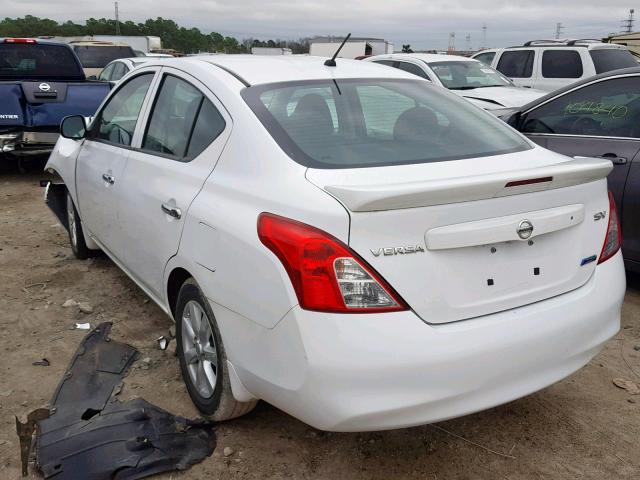 3N1CN7AP3EL807838 - 2014 NISSAN VERSA WHITE photo 3