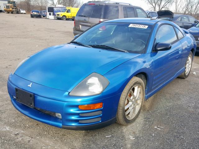 4A3AC54H62E084322 - 2002 MITSUBISHI ECLIPSE GT BLUE photo 2