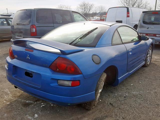 4A3AC54H62E084322 - 2002 MITSUBISHI ECLIPSE GT BLUE photo 4