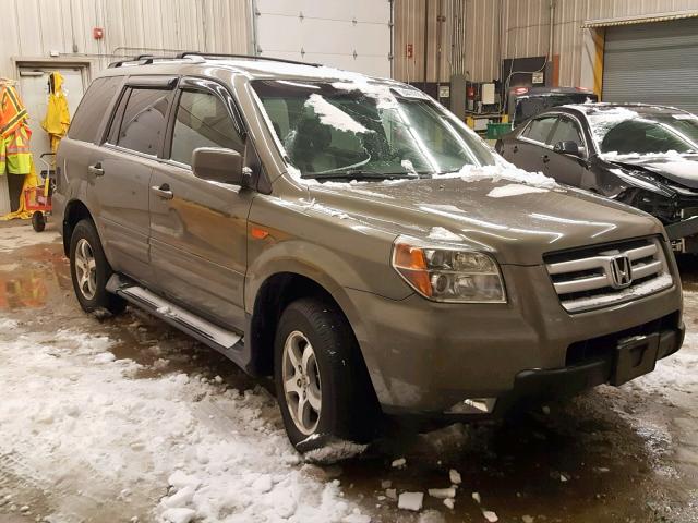 2HKYF18597H523828 - 2007 HONDA PILOT EXL GREEN photo 1