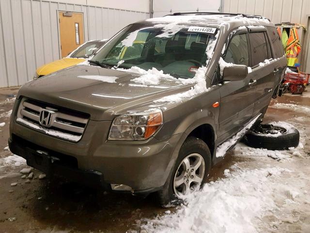 2HKYF18597H523828 - 2007 HONDA PILOT EXL GREEN photo 2