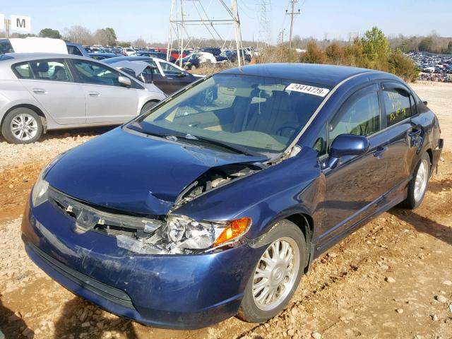 1HGFA16556L049333 - 2006 HONDA CIVIC LX BLUE photo 2