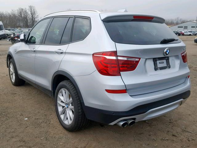 5UXWX9C3XH0T19951 - 2017 BMW X3 XDRIVE2 SILVER photo 3