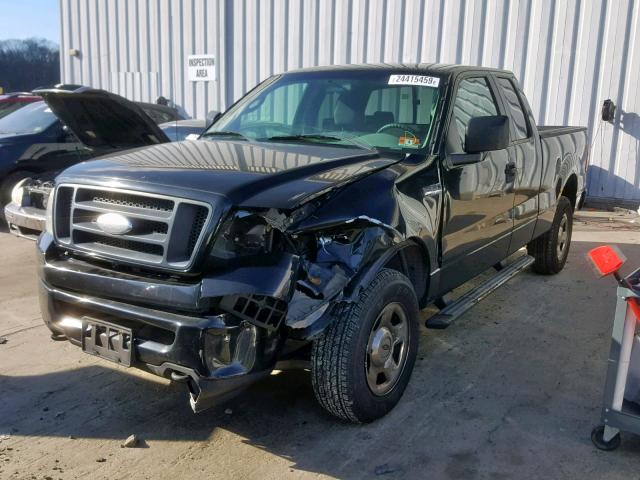 1FTRX14W66FA56361 - 2006 FORD F150 BLACK photo 2