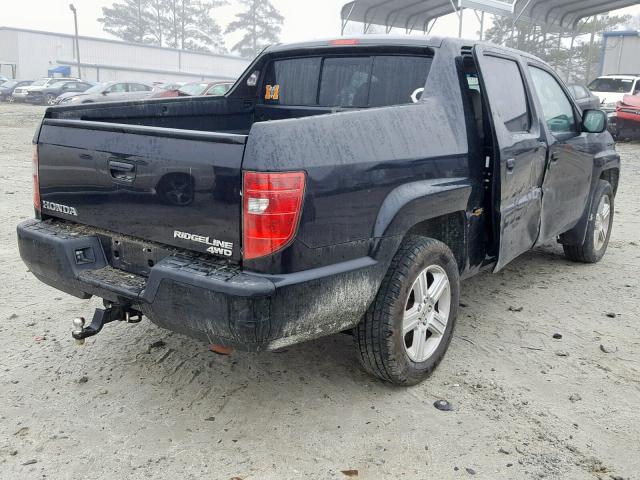 5FPYK165X9B101090 - 2009 HONDA RIDGELINE BLACK photo 4