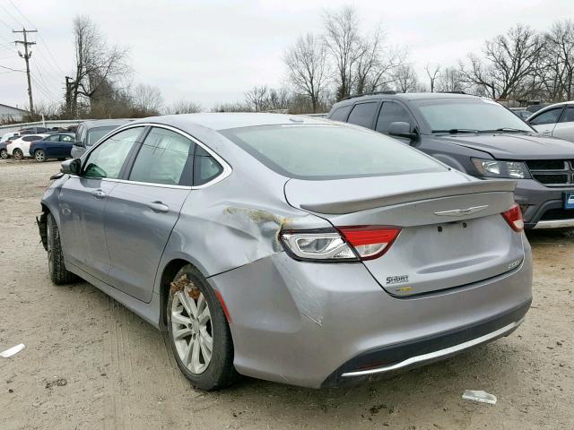 1C3CCCAB3FN607564 - 2015 CHRYSLER 200 LIMITE GRAY photo 3