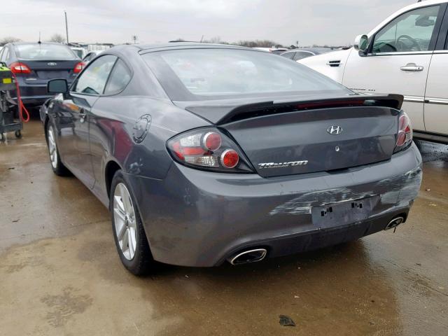 KMHHM66D87U256809 - 2007 HYUNDAI TIBURON GS CHARCOAL photo 3