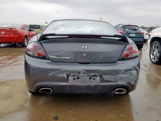 KMHHM66D87U256809 - 2007 HYUNDAI TIBURON GS CHARCOAL photo 9