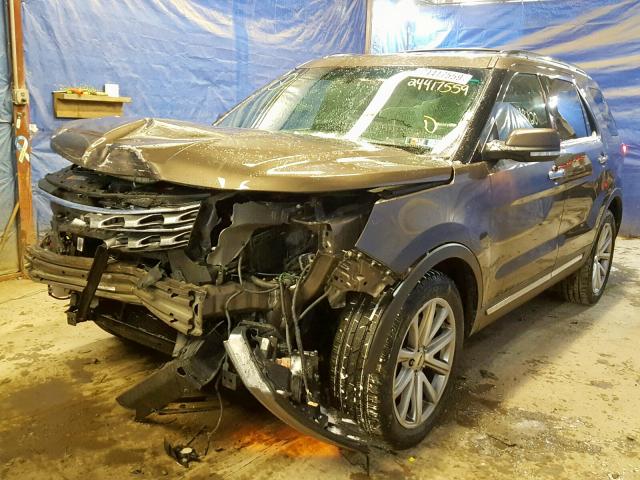 1FM5K8F81GGC06596 - 2016 FORD EXPLORER L BROWN photo 2