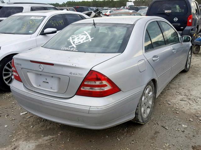 WDBRF92H16F787350 - 2006 MERCEDES-BENZ C 280 4MAT SILVER photo 4