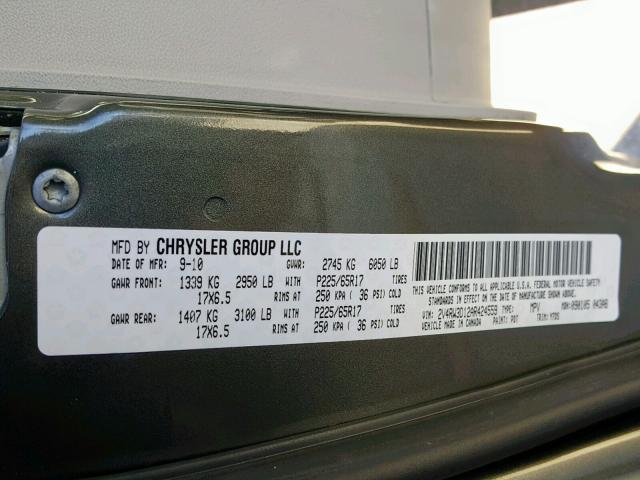 2V4RW3D12AR424559 - 2010 VOLKSWAGEN ROUTAN SE GRAY photo 10