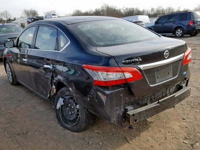 3N1AB7AP0DL562611 - 2013 NISSAN SENTRA S BLACK photo 3