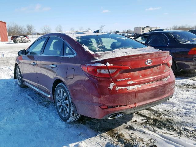 5NPE34AF1FH236174 - 2015 HYUNDAI SONATA SPO RED photo 3