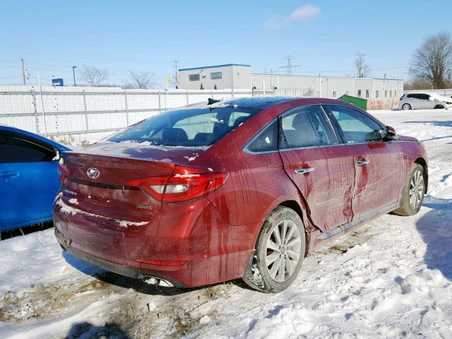 5NPE34AF1FH236174 - 2015 HYUNDAI SONATA SPO RED photo 4