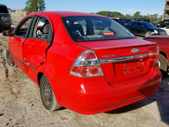 KL1TD5DE4AB108137 - 2010 CHEVROLET AVEO LS RED photo 3