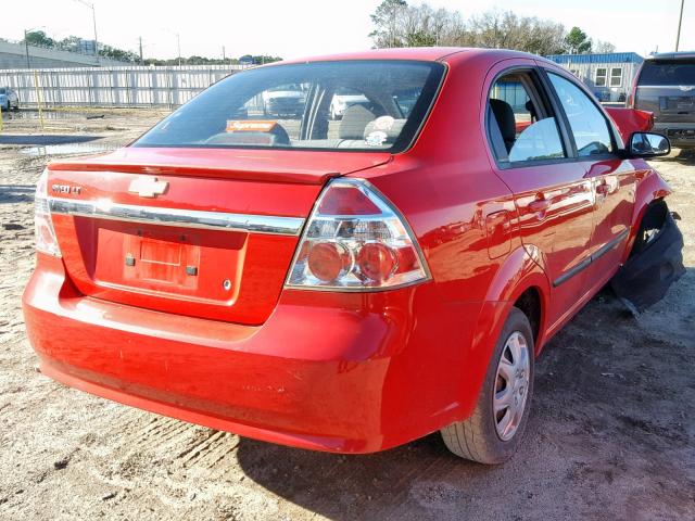 KL1TD5DE4AB108137 - 2010 CHEVROLET AVEO LS RED photo 4