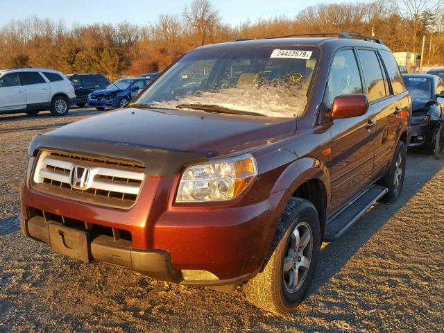 5FNYF18308B000079 - 2008 HONDA PILOT SE BURGUNDY photo 2