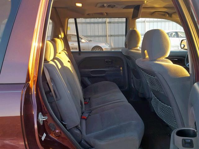 5FNYF18308B000079 - 2008 HONDA PILOT SE BURGUNDY photo 6