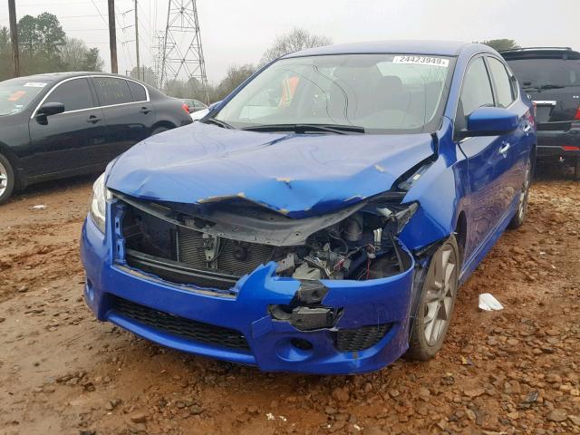 3N1AB7AP0DL707310 - 2013 NISSAN SENTRA S BLUE photo 2