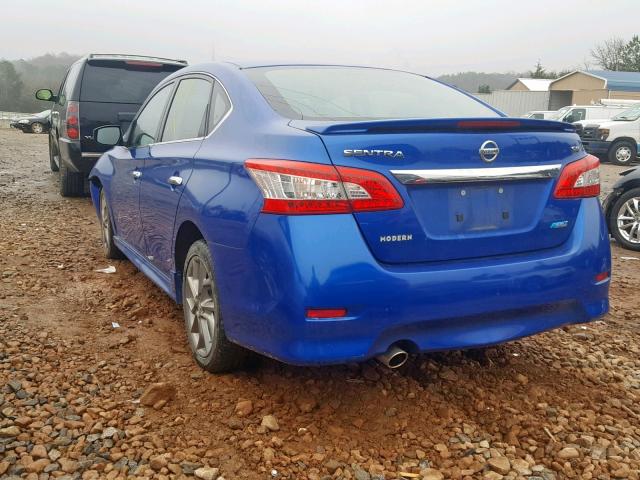 3N1AB7AP0DL707310 - 2013 NISSAN SENTRA S BLUE photo 3