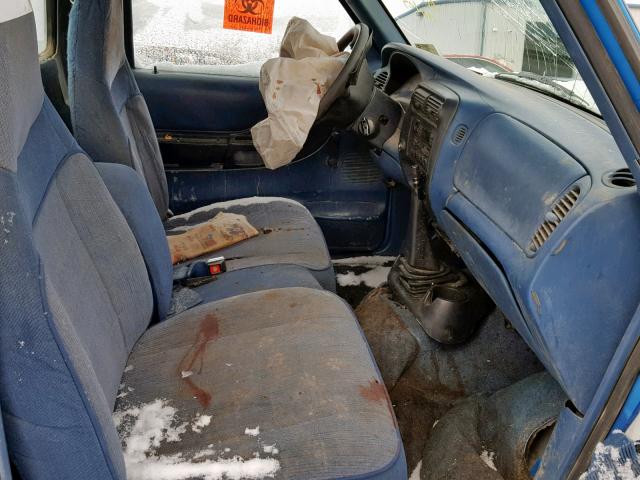 1FTCR10A3SPB12304 - 1995 FORD RANGER BLUE photo 5
