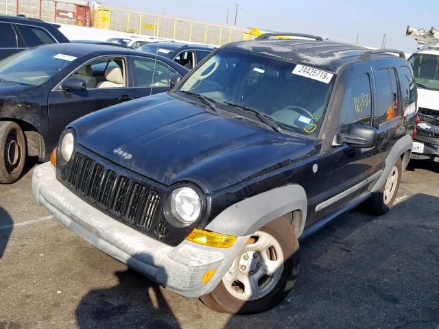 1J4GL48K97W540564 - 2007 JEEP LIBERTY SP BLACK photo 2