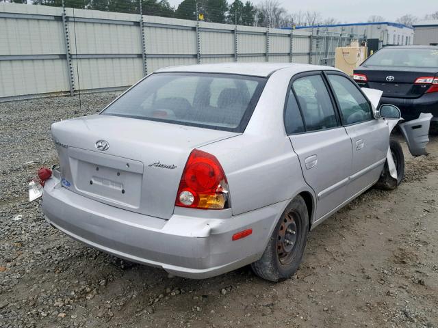 KMHCG45C95U643168 - 2005 HYUNDAI ACCENT GL SILVER photo 4