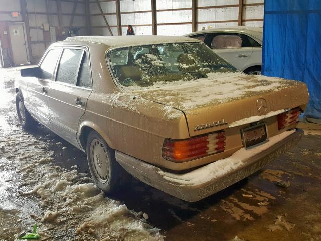 WDBCA35D4HA333622 - 1987 MERCEDES-BENZ 420 SEL GOLD photo 3