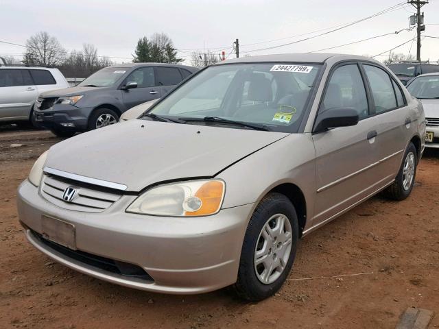 1HGES16521L008451 - 2001 HONDA CIVIC LX GRAY photo 2