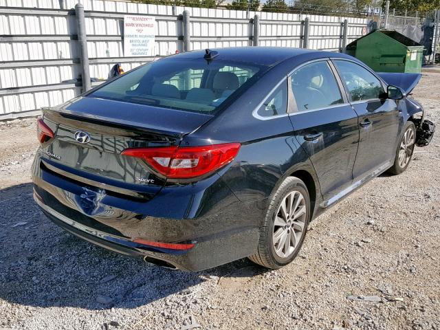 5NPE34AFXFH127003 - 2015 HYUNDAI SONATA SPO BLACK photo 4