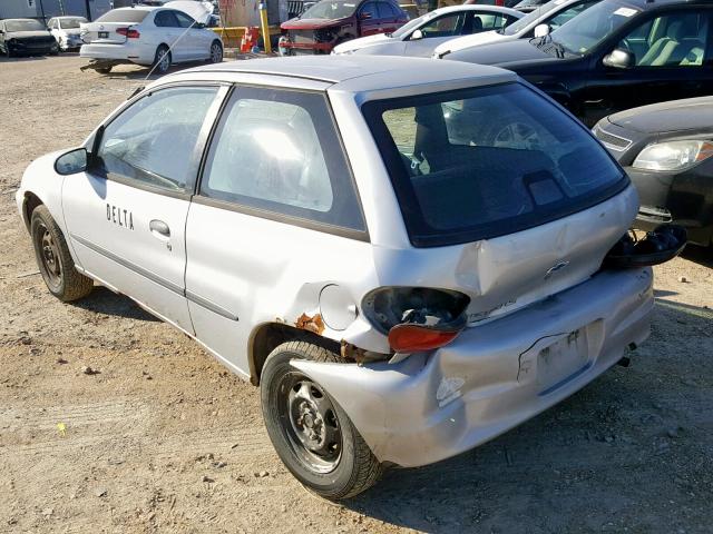 2C1MR222XY6707415 - 2000 CHEVROLET METRO LSI SILVER photo 3