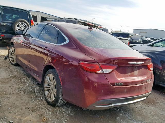 1C3CCCABXFN738748 - 2015 CHRYSLER 200 LIMITE MAROON photo 3