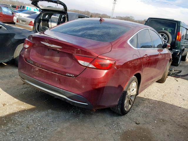 1C3CCCABXFN738748 - 2015 CHRYSLER 200 LIMITE MAROON photo 4