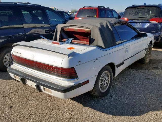 1C3XJ4535LG428927 - 1990 CHRYSLER LEBARON WHITE photo 4