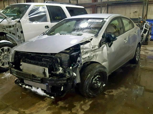 KNADM4A36C6085219 - 2012 KIA RIO LX SILVER photo 2