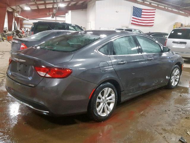 1C3CCCAB6FN526722 - 2015 CHRYSLER 200 LIMITE GRAY photo 4