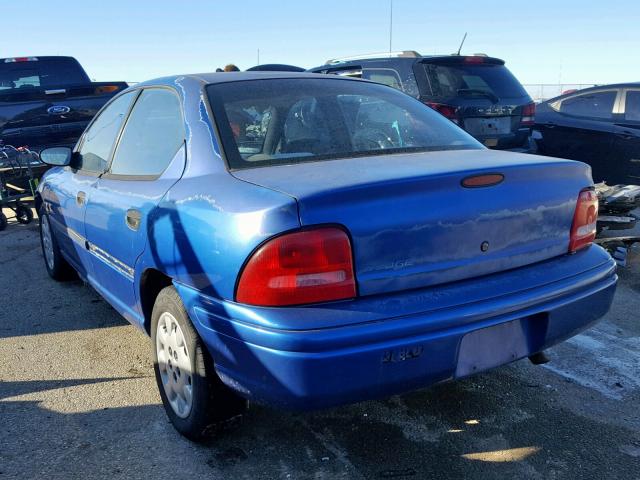 3B3ES47C0VT594947 - 1997 DODGE NEON HIGHL BLUE photo 3