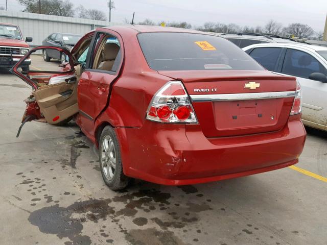 KL1TG5DE7AB106342 - 2010 CHEVROLET AVEO LT RED photo 3