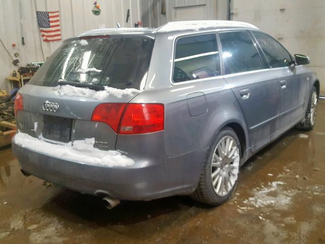 WAUKF98E07A158531 - 2007 AUDI A4 2.0T AV GRAY photo 4