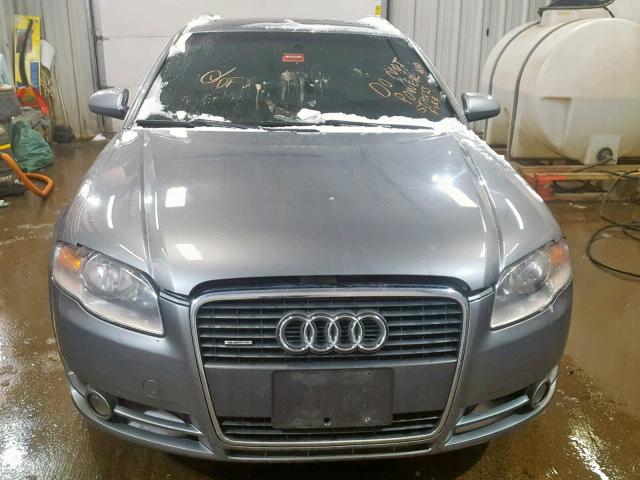 WAUKF98E07A158531 - 2007 AUDI A4 2.0T AV GRAY photo 9