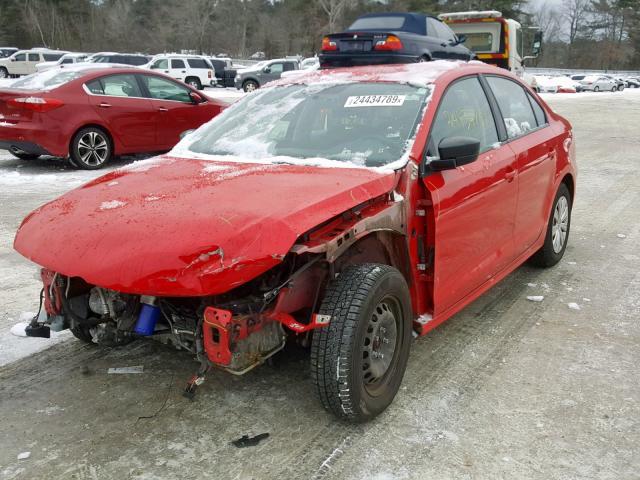 3VW2K7AJ6EM224877 - 2014 VOLKSWAGEN JETTA BASE RED photo 2