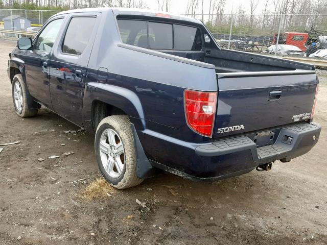 5FPYK1F53AB006231 - 2010 HONDA RIDGELINE BLUE photo 3