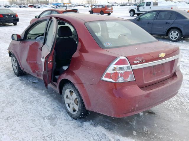 3G1TC5DE7AL111200 - 2010 CHEVROLET AVEO LT RED photo 3